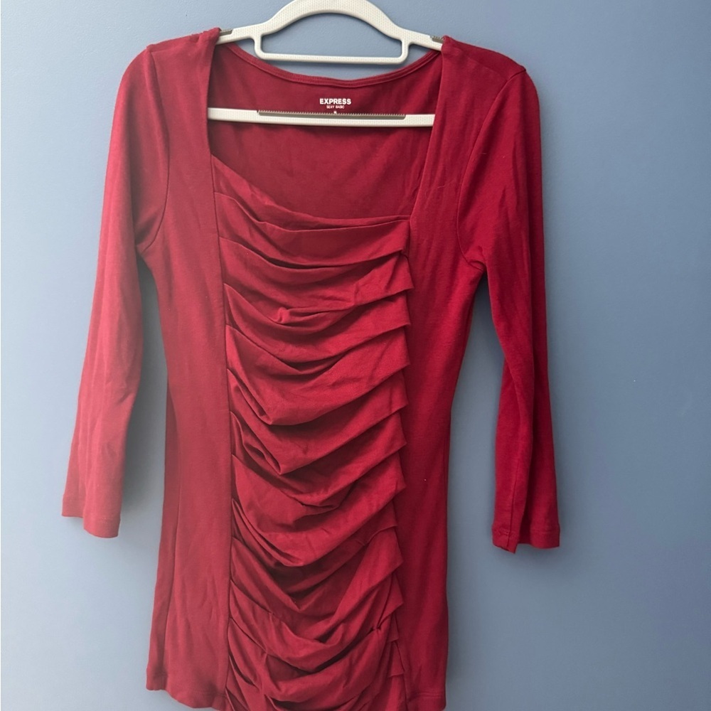 Express Women's Scarlet Ruched Blouse